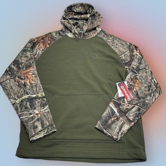 HUNTWORTH Men’s Large Green Camouflage Hoodie Sweatshirt - Picture 1 of 3